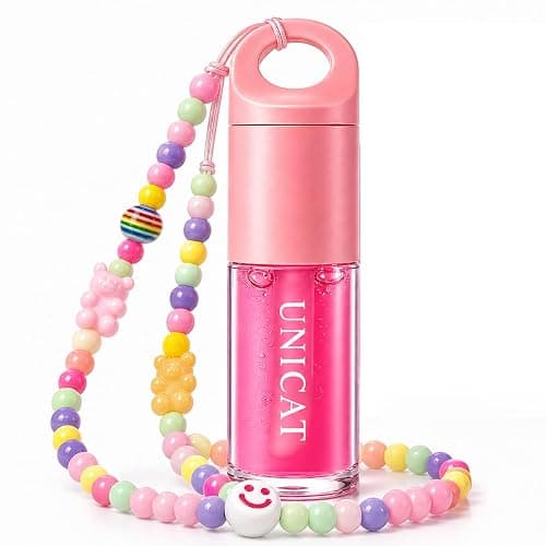 UNICAT Strawberry Lip Oil Keychain, Hydrating Lip Gloss with Jojoba Oil | High Shine, Hydrating Lip Gloss, Jojoba Oil & Vitamin E, Moisturizing Lip Care - Image 1