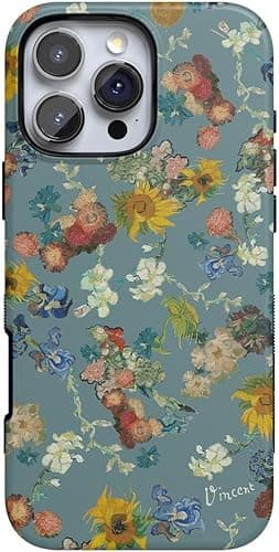 Casely iPhone 16 Pro Max Case | Vincent's Flowers | Van Gogh Museum | Bold Protective Case Design | Compatible with MagSafe