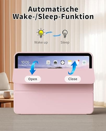 JKSML Hülle für iPad Air 11 Zoll (M4/M3/M2) 2026/2025/2024 | für iPad Air 5./4. Gen 10,9 Zoll 2022/2020, Weich TPU Schutzhülle mit Stifthalter, Auto-Schlaf & Weckfunktion, Rosa thumbnail 5