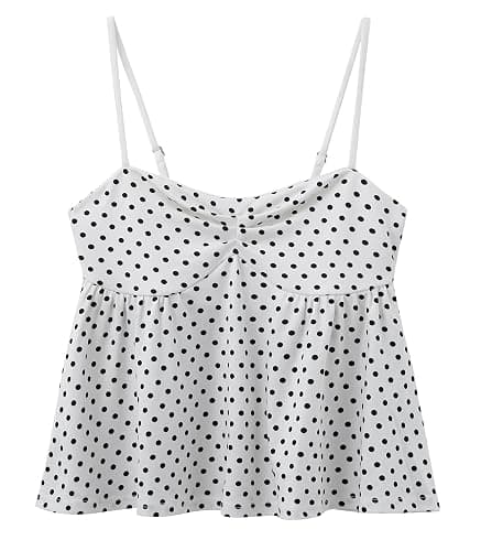 OMKAGI Cute Peplum Camisole Tops for Women Built in Bra Sleeveless Going Out Tank Top thumbnail 5