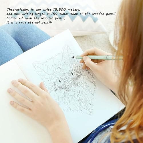 Ainiv Inkless Pencil with Eraser, 5 Sets Infinity Pencil Everlasting Pencil, Reusable Infinite Pencil with Extra 5 Eraser & 5 Replaceable Nibs, Endless Pencil for Home Office School Writing Drawing thumbnail 6