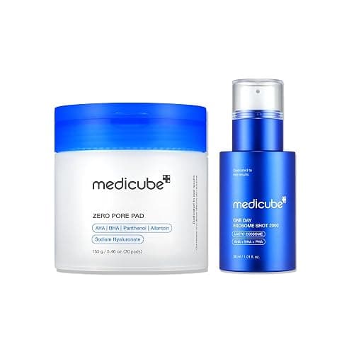 medicube Daily Toner Pads with Exosome 2000 for Pore Care: medicube Zero Pore Pads 2.0 and Zero Exosome Shot 2,000 PPM Spicule Facial Serum - Image 1