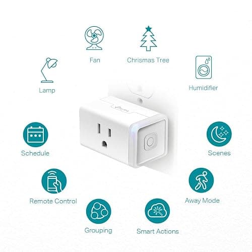Kasa Smart Plug Mini by TP-Link (HS103P4) - Smart Home WiFi Outlet Works with Alexa, Echo and Google Home, No Hub Required, Remote Control, 2.4GHz WiFi Required, 15 Amp, UL Certified, 4-Pack, White thumbnail 4