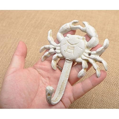 LB-LAIBA Crab Shell Starfish Coat Hooks, Beach Marine Style Wall Hooks Coat Hooks for Towel, Key, Robe, Coats, Scarf, Bag, Cap, Coffee Cup, Mugs Nautical Coat Hook Ocean Décor 3 Pieces thumbnail 6