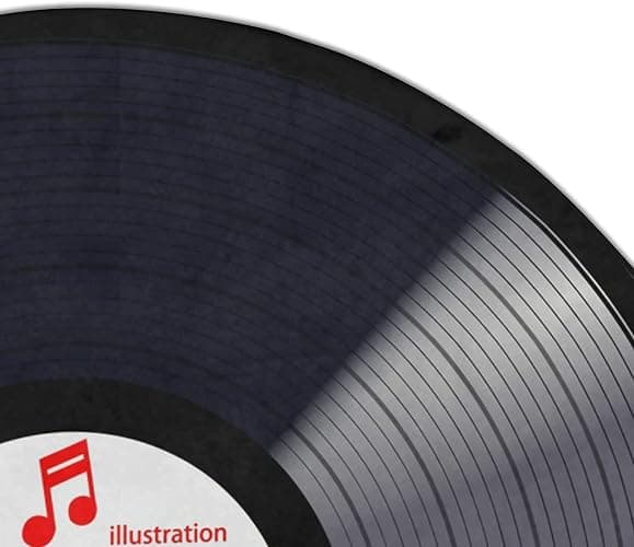 keepcute Music Record Black Round Area Rug for Bedroom Living Room Study Playing,Non-Slip Floor Mat Carpet Home Decor Rugs, 3' Diameter thumbnail 6