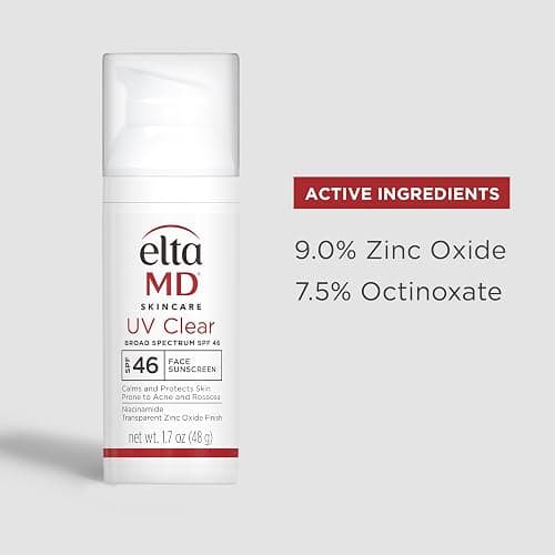 EltaMD UV Clear Facial Sunscreen, Broad-Spectrum SPF 46 for Sensitive or Acne-Prone Skin, Oil-free, Dermatologist-Recommended Mineral-Based Zinc Oxide Formula, 1.7 oz thumbnail 6