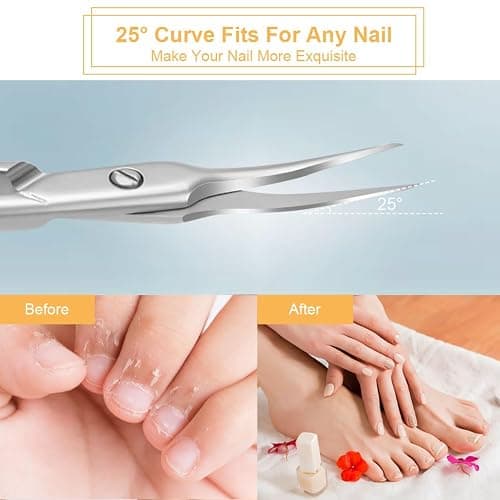 Beugo Nagelhautschere, Hautschere mit Gebogener Schnittfläche, Edelstahl Rostfrei Nagelschere Dritte Generation zum Trimmen von Nagelhaut, Augenbrauen und abgestorbener Haut (Sandstrahlen) thumbnail 4