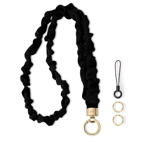 WEESMILE Stretchy Scrunchie Lanyard for ID Badges – Cute Neck Lanyard for Keys | Retractable Keychain Holder for Women - Image 1