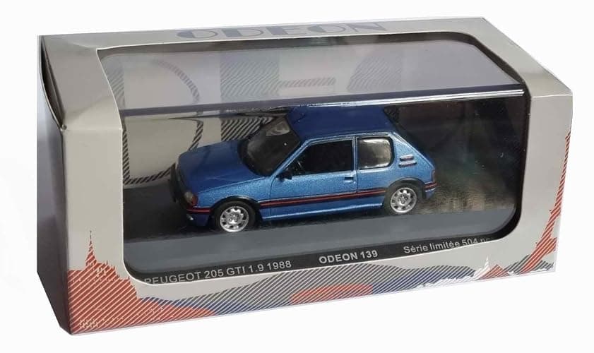 Odeon Voiture de Collection Peugeot 205 GTI 1.9 de 1988 Bleu Métallisée 1/43 thumbnail 4