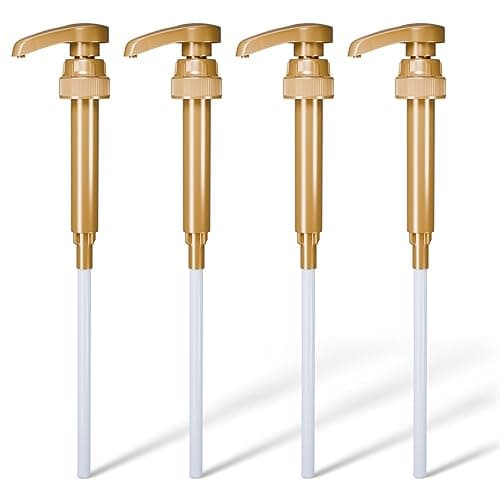 4 Pcs Coffee Syrup Pump Dispenser - Works as Skinny and Torani Syrup Pump - Fits Various 25.4 oz Bottles, Precise Dispensing 0.3oz & Lockable Design, Easy to Use & Clean, Ideal for Liquid & Pastes - Image 1