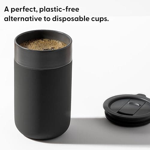 W&P Porter Ceramic Mug w/ Protective Silicone Sleeve, Terrazzo Charcoal 16 Ounces | On-the-Go | Reusable Cup for Coffee or Tea | Portable | Dishwasher Safe thumbnail 4