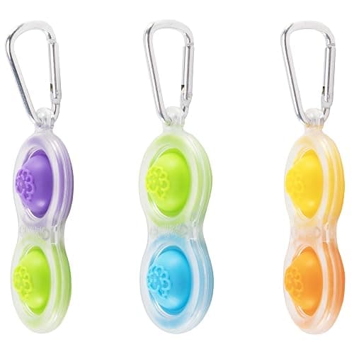 Fat Brain Toys Simpl Dimpl Clear 3 Pack - Popping Fidget Keychains, Kids & Adults thumbnail 3