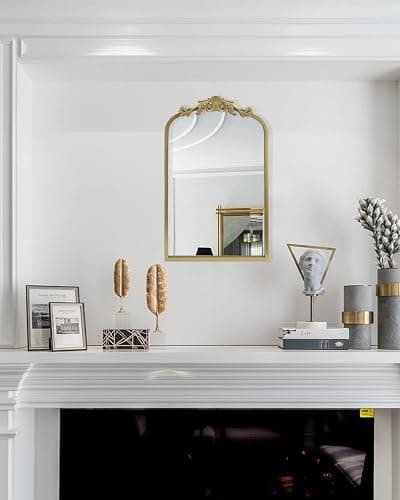 AIXI HOME Gold Arched Mirror 15"x23", Traditional Arendahl Vintage Antique Mirror with Ornate Metal Frame, Baroque Wall Mounted Mirrors for Entryway/Bathroom/Living Room/Hallway/Bedroom thumbnail 5