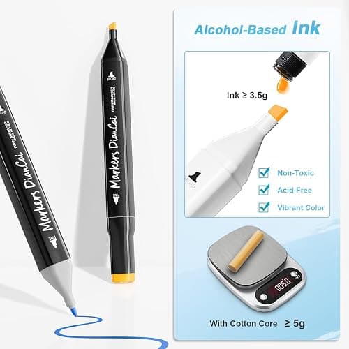 Alcohol Markers Set 80 Colors Dual Tip Permanent Art Markers with Brush Tip & Chisel Tips for Kids, Painting School Supplies Sketch Drawing Marker for Adults Boys Girls Students Drawing and Coloring thumbnail 4