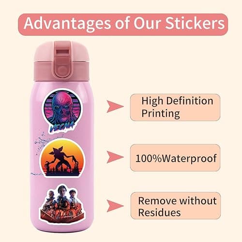 62PCS Stranger 5 Stickers Pack, Waterproof Things Vinyl Stickers for Adult Teen Laptop Bumper Skateboard Water Bottles Phone Guitar Travel Case Bike thumbnail 4