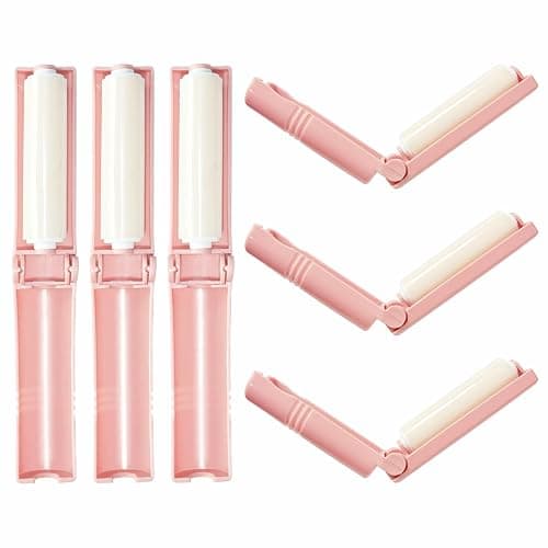Mini Reusable Lint Roller 6 Pack, Washable Sticky Gel Lint Remover, Pink | Portable & Easy Carry, Foldable Design, Washable Sticky Gel, For Clothes & Luggage, Travel Ready - Image 1