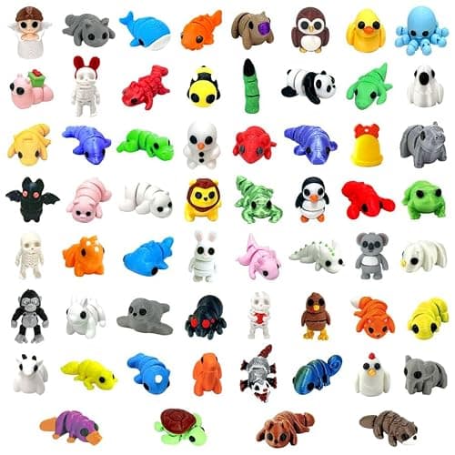 60Pcs Random 3D Printed Animals,Mystery Pack Articulated Figurines Fidget Toy,Gifts for Kids Graduation Rewards,Easter Egg Stuffers,Christmas Birthday Gifts thumbnail 7