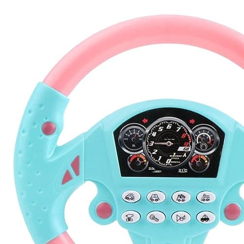 FQRDKT Portable Steering Wheel Wheel Toy Simulation Steering Wheel for Outdoor Garden, Pink thumbnail 2