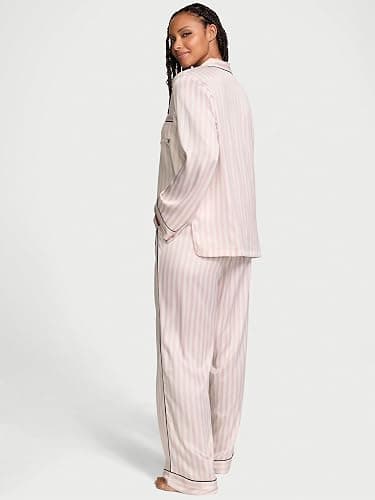 Victoria's Secret Satin Pajama Set, Long Sleeve Button Down Shirt & Pants, Sleepwear for Women (XS-XXL) thumbnail 4