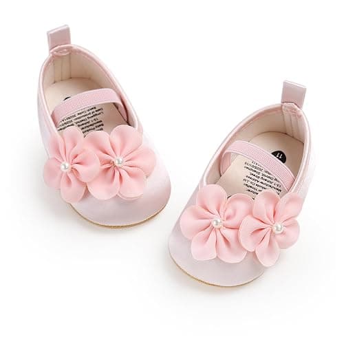 QWZban Baby Shoes Mary Jane Flats Non Slip Soft Sole Infant Toddler Sneakers First Walkers Party Christmas Dress Shoes - Image 1