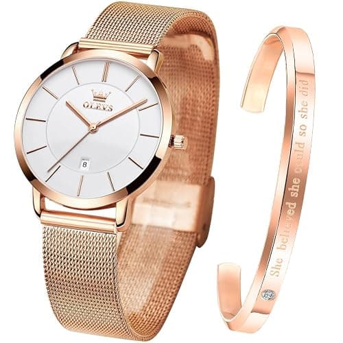 OLEVS Square Womens Watches Gold Business Dress Diamond Ladies Watch for Female Casual Analog Stainless Steel Two Tone Wrist Watch Silver - Image 1