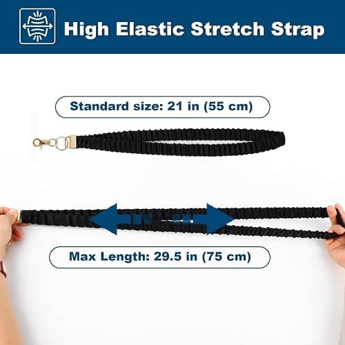 Ajmyonsp Scrunchie Lanyard for ID Badges Teacher, Stretchy Neck Key Lanyards for Women Men Nurse, Breakaway Cute Retractable Keychains Holder Clip for Father's Day Cruise Ship Cards, Black thumbnail 10