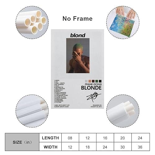 K5VZ7 X9Q Frank Ocean BLONDE Canvas Poster Wall Decorative Art Painting Living Room Bedroom Decoration Gift Unframe-style08x12inch(20x30cm) - 08x12inch(20x30cm) - Unframe-style thumbnail 2