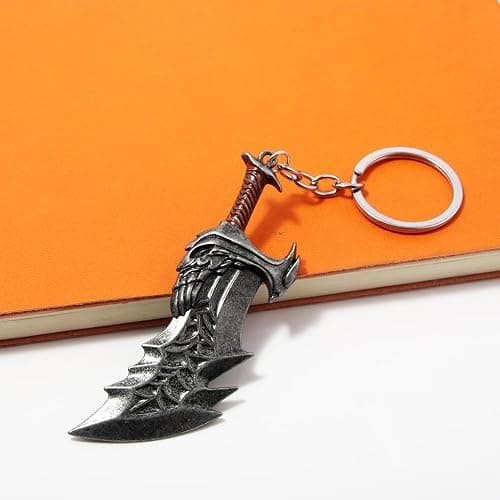 GOW Blades of Chaos Keychain Set - Leviathan Axe & Thor Mjolnir Hammer Chain - Cosplay Gifts for Men Women and Game Fans (THE BLADES OF CHAOS Set) thumbnail 4