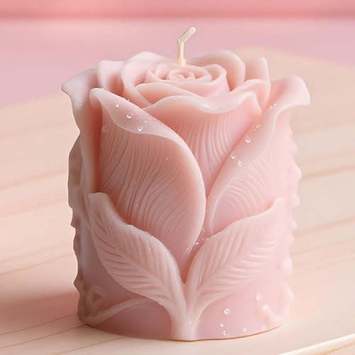 Large Tulip Bud Flower Succulent Leaves Cylinder Molds Silicone Wave Spiral Candle Mold - Silicone Resin Casting Molds for Candle & Resin & Soap Craft Supplies thumbnail 3