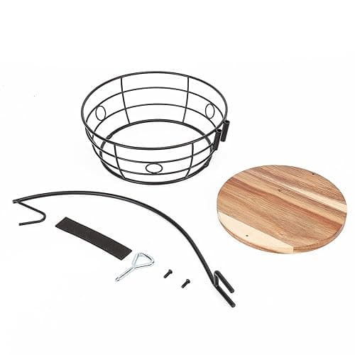 Livabber Countertop Fruit Basket Bowl with Banana Hanger, Modern Standing Fruit Vegetable Bowl Storage, with Banana Tree Holder for Kitchen Dinning Table (Round Wood, Black) thumbnail 9