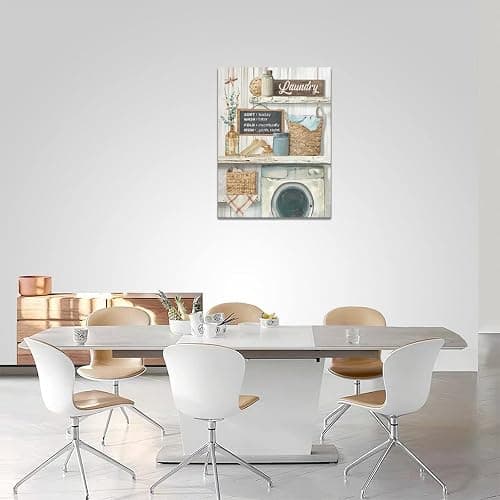 Tijuboni Farmhouse Wall Art Laundry Schedule Funny Rules Decor Country Laundry Room Sign Pictures Painting Print Framed Artwork for Bathroom Decor 12x16 thumbnail 5