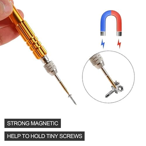 YANPLS Small Screwdriver Watch Glasses Mini Set, Micro Precision Tiny Screwdriver Set Small Screwdriver Set for Electronics Eyeglass (gold) thumbnail 5