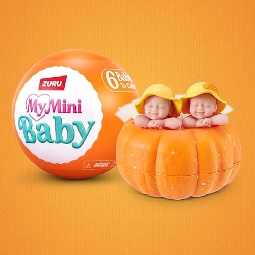 My Mini Baby Pumpkin Patch Series 1 (2 PACK) by ZURU – Collectible Mystery Capsule Baby Doll with Swaddle & Themed Accessory, Miniature Toy for Girls & Collectors. thumbnail 5