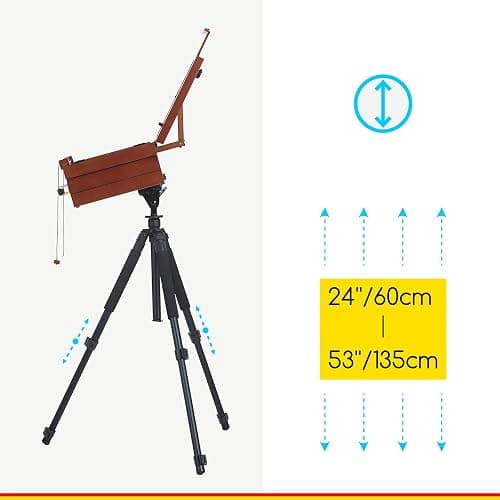 MEEDEN Artist Plein Air Easel: Portable Tabletop Easel with Aluminum Tripod | French Art Easel with Nylon Carry Bag, Tripod Easel Stand for Displaying Outdoor Travel Painting, Walnut thumbnail 4
