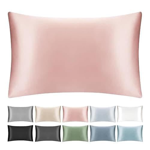 SILKTALE 100% Mulberry Silk Pillowcase for Hair and Skin,Both Sides Natural Silk Bed Pillow Case with Hidden Zipper,19 Momme Grade 6A,1pc,Blush Pink,Standard Size 20x26 Inches - Blush Pink - Standard 20''x26'' - Image 1