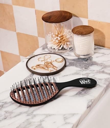 Wet Brush Ceramic Speed Dry Hair Brush, Black - Vented Design & Soft HeatFlex Bristles for Blow-Dry Safe Styling - Ergonomic Handle for Pain-Free Detangling - Hair Accessories for All Hair Types thumbnail 12