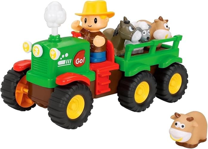 Self-Driving Farmer Tractor Truck Toy for Boys with Lights and Music, with Farmer Figure & Farm Animals (Moving Chimney and Shaking Animals) thumbnail 9