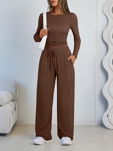 LILLUSORY 2 Piece Lounge Sets for Women 2026 Fall Fashion Outfits Sweat Set | Airport Travel Outfits, Athleisure Workout Set SweatSuits, Winter Fall Clothes, Two Piece Activewear Matching Loungewear Set thumbnail 5