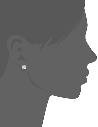 Amazon Essentials Platinum Plated Sterling Silver Cushion Cut Cubic Zirconia Stud Earrings thumbnail 2