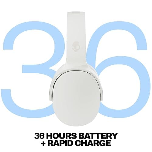 Skullcandy Hesh Evo Wireless Over-Ear Bluetooth Headphones with Extra USB-C Charging Cable, Noise Isolating, 36 Hours Battery, Foldable Lightweight Design, Microphone for iPhone Android - Bone thumbnail 3