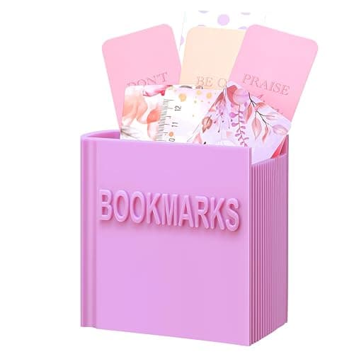 Honeydak Back to School 3D Printed Book Shaped Bookmark Holder,Purple - Image 1