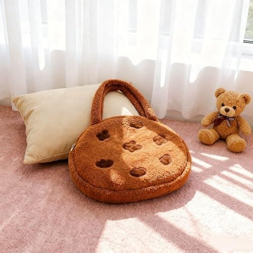 Hibilog Women’s Cute Plush Faux Fur Chocolate Cookie Shoulder Bag, Large Fluffy Coquette Crossbody Bag for Everyday Use thumbnail 6