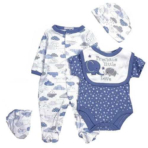 Reborn Dolls Baby Boy Clothes 5 Pcs Set Elephant Clothing for 20-22 Inch Reborn Newborn Baby Doll Clothes - Image 1