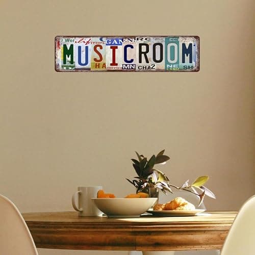 Vintage Music Room Wall Decor Street Signs Music Posters Studio Decor Metal Tin Sign Guitar Wall Art Decor 16 X 4 Inches thumbnail 2