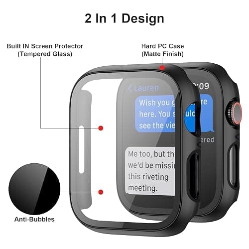BHARVEST Apple Watch SE 2022/Series 6/5/4 44mm Matte Case with Built-in Tempered Glass Screen Protector thumbnail 3