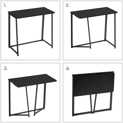 WOHOMO Folding Computer Desk, Small Writing Foldable Desk 31.5", Space-Saving Laptop Table, Easy Assemble Workstation for Home Office,Black thumbnail 9