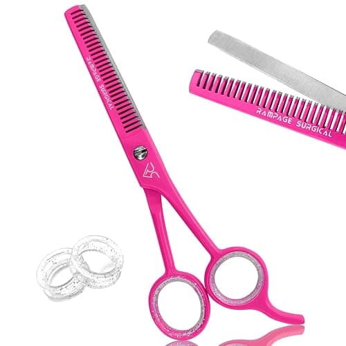 Professional Hairdresser Thinning Scissors 6.5'' - Pink Hair Cutting Thinning Shears, Japanese Stainless Steel Barber Thinning Scissor for Men & Women (Thinning Scissors, Japanese, B-5) - Image 1