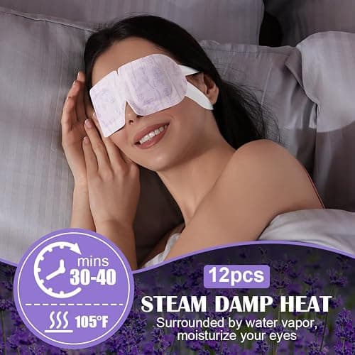 flintronic Máscara para Ojos de Vapor, 12 Pcs Eye Mask Warming, Lavanda Autocalentada Máscara de Ojos de Sueño Caliente Desechable para Relajación y Tensión de Ojos (Lavender) thumbnail 2