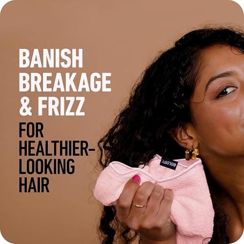 Boldify Quick Dry Microfiber Towel Wrap for Women - for Thin and Curly Hair - Anti Frizz Plopping Towel, Fast Drying Turban - Pink thumbnail 3