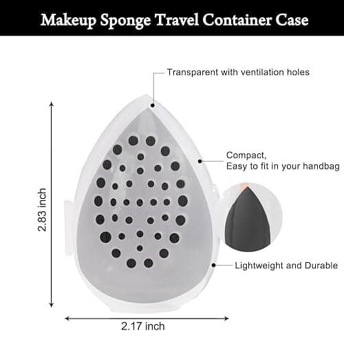 Real Perfection Makeup Sponge Set Blender Sponges, Latex-Free Beauty Makeup Sponges 7 pcs with 1 Travel Container Case for Blending Foundation Liquid Cream and Powder (Black) thumbnail 4